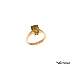 Луксозен пръстен от розово сребро с естествен камък  султанит.PS0033