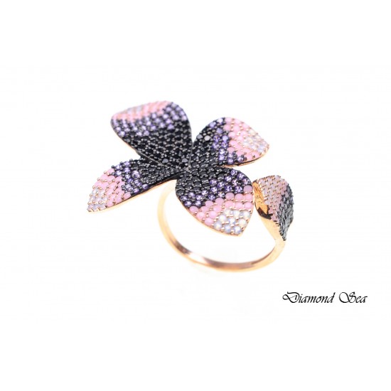  Луксозен пръстен от розово сребро с фини кристали Swarovski®  PS2022 NEW
