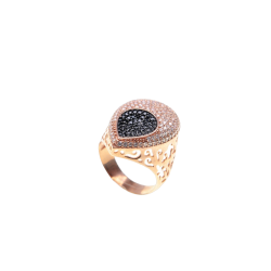 Луксозен сребърен пръстен, с фини кристали Swarovski®, черен оникс. PSR10222NEW
