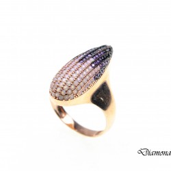 Луксозен пръстен от розово сребро с кристали Swarovski®.PS0076 NEW 