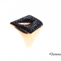  Луксозен пръстен от розово сребро с черен оникс. PS0038 NEW