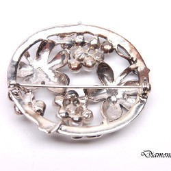 Луксозна сребърна брошка с марказит и перли.  BS0004 NEW Разпродаден