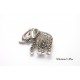  Луксозна сребърна брошка  слонче с камъни марказит. SB0007 NEW Разпродаден