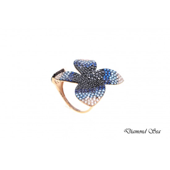  Луксозен пръстен от розово сребро с  камъни Swarovski®,PS0019 NEW