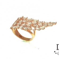 Луксозен пръстен розово сребро- Ангелско крило. PS0068