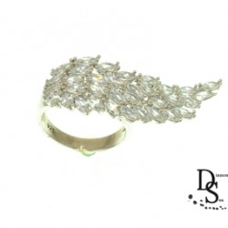 Луксозен сребърен  пръстен с багетни камъни Аnfel wing  . PS0025