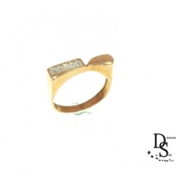 Луксозен италиански  пръстен от розово сребро с багетни камъни. PSR00056 NEW