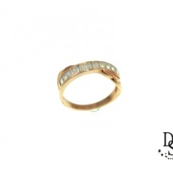 Луксозен италиански  пръстен от розово сребро с багетни камъни. PSR0058 NEW