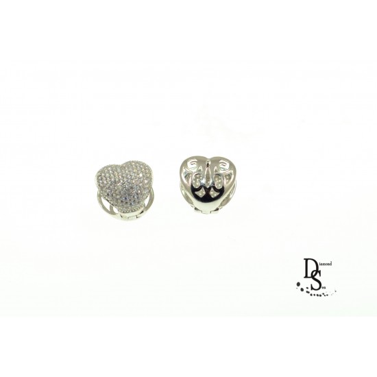  Луксозни  сребърни обеци от с фини кристали Swarovski®,  СЪРЦЕ . OS0065NEW