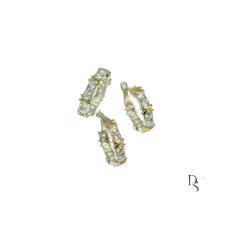  Луксозен сребърен комплект, обеци  и пръстен, Модел Tiffany. KSBZ0055 NEW