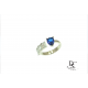 Луксозен сребърен пръстен, багетни камъни, син цирконий. PSB10006 NEW