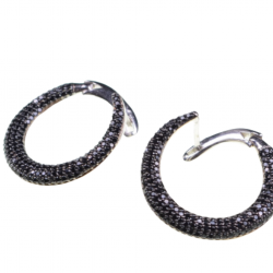  Луксозни сребърни обеци с фини камъни черен оникс. OSB10002B NEW