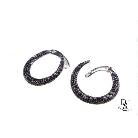  Луксозни сребърни обеци с фини камъни черен оникс. OSB10002B NEW