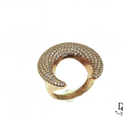 Луксозен пръстен от розово сребро с фини кристали Swarovski®. PSR10006 NEW