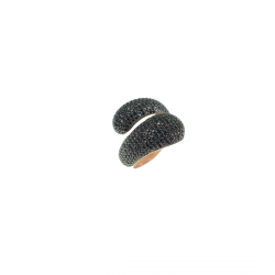  Луксозен пръстен от розово сребро с фини камъни черен оникс. PSR0060 