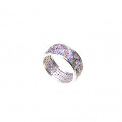 Луксозен сребърен пръстен с многозветни цирконий. PSB10008 NEW