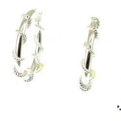 Луксозни италиански  сребърни обеци, халки . OSB0086 NEW
