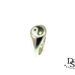 Луксозен италиански сребърен пръстен със символ Ин-Ян. PSB0052 NEW