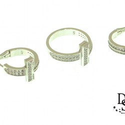  Луксозен сребърен комплект обеци с пръстен, проба 925, Модел Tiffany . KSB0048 NEW