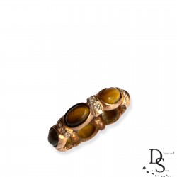  Луксозен тайландски пръстен от розово сребро с камък тигрово око. PSR0059 NEW NEW