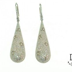  Луксозни сребърни обеци с кристали  Swarovski® и  инкрустирани звезди . OS00086 NEW