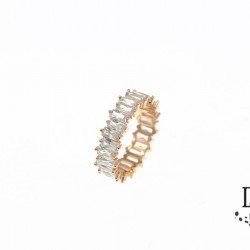  Луксозен италиански  пръстен от розово сребро с багетни камъни. PS0057 NEW
