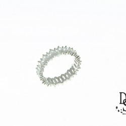 Луксозен сребърен италиански  пръстен  с багетни камъни. PS0058 NEW-2022