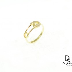 Луксозен сребърен пръстен "Безопасна игла" позлатен с 18К злато с фини кристали Swarovski® PS0021NEW